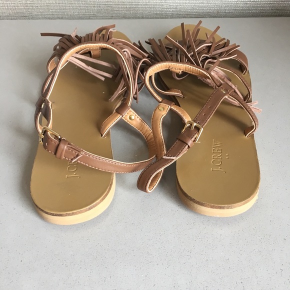J. Crew Leather fringe slingback sandals - Picture 5 of 6